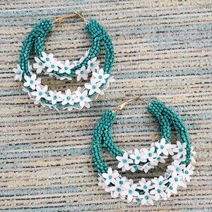 UNIQUE FLOWER HOOP EARRINGS